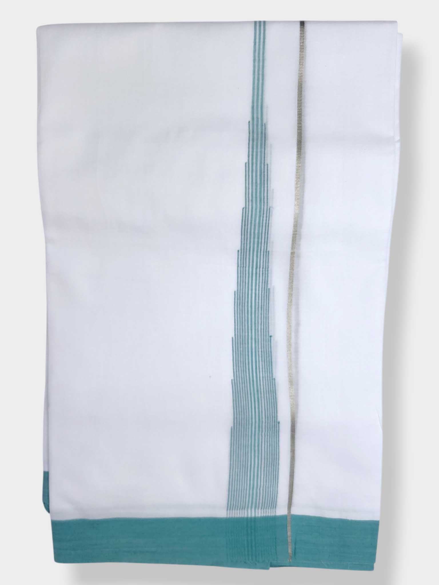 Pure White Cotton Men's Double Dhoti