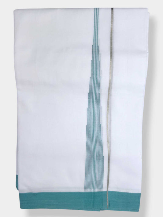 Pure White Cotton Men's Double Dhoti