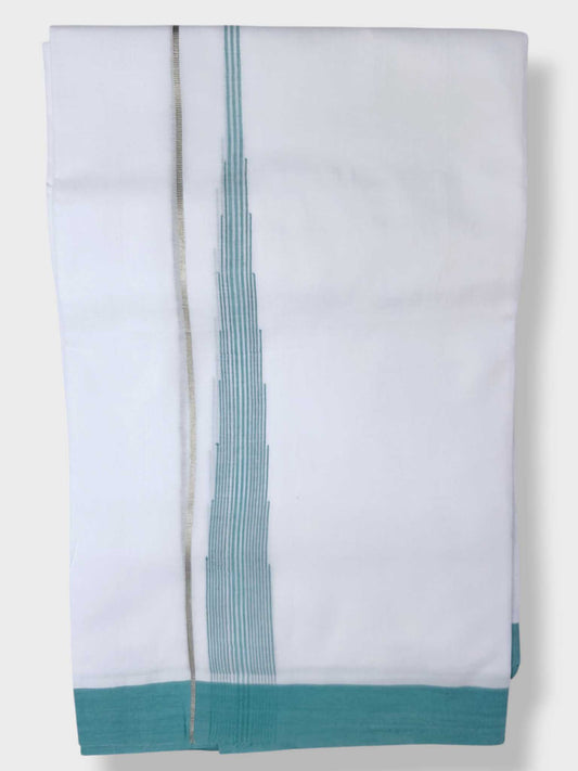 Pure White Cotton Men's Double Dhoti