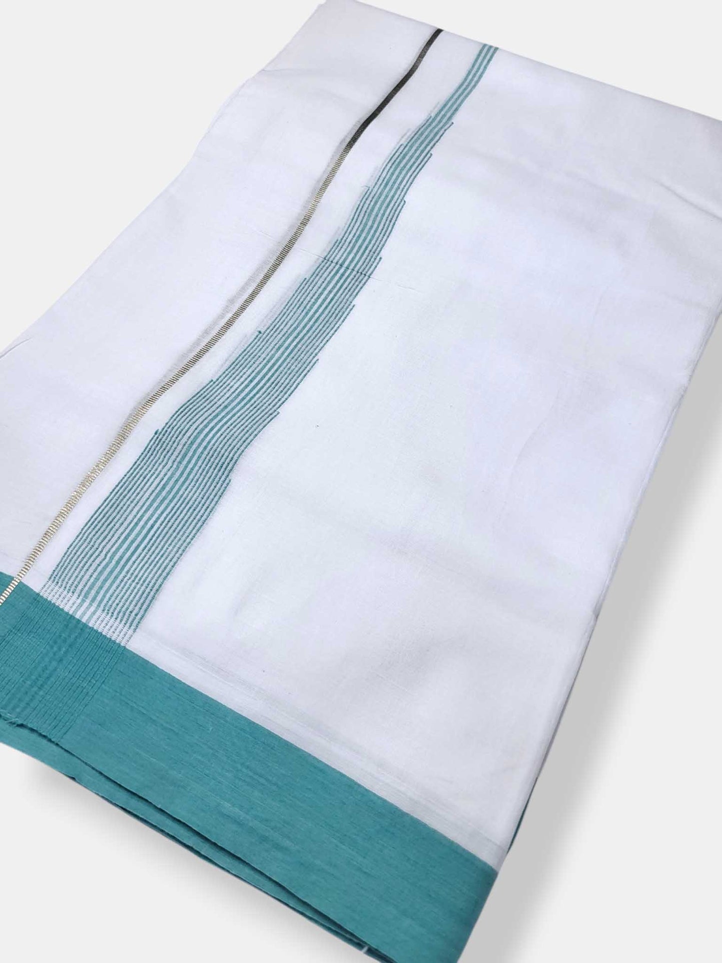 Pure White Cotton Men's Double Dhoti