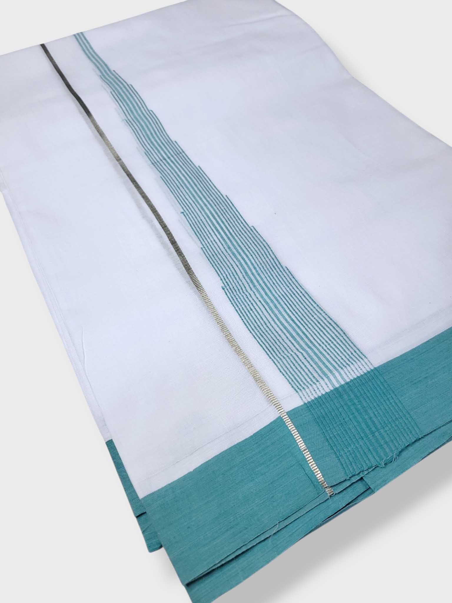 Pure White Cotton Men's Double Dhoti