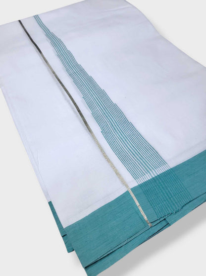 Pure White Cotton Men's Double Dhoti