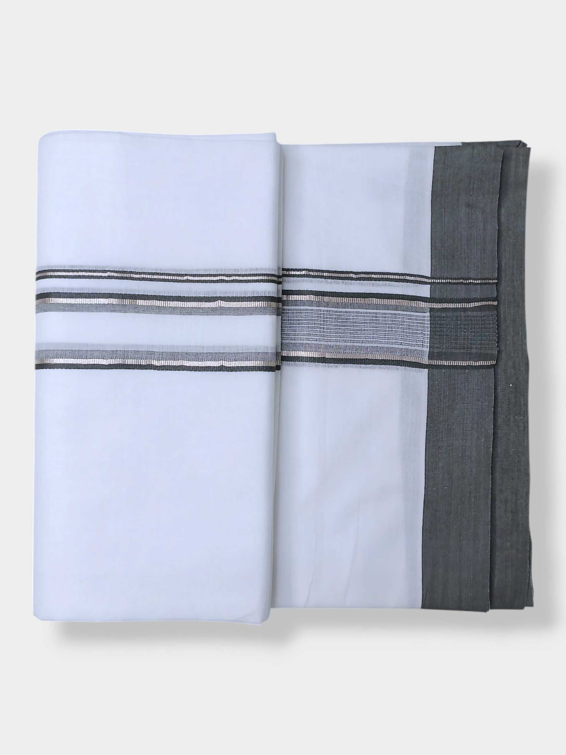 Pure White Cotton Men's Double Dhoti
