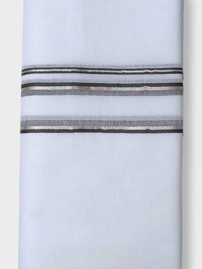 Pure White Cotton Men's Double Dhoti