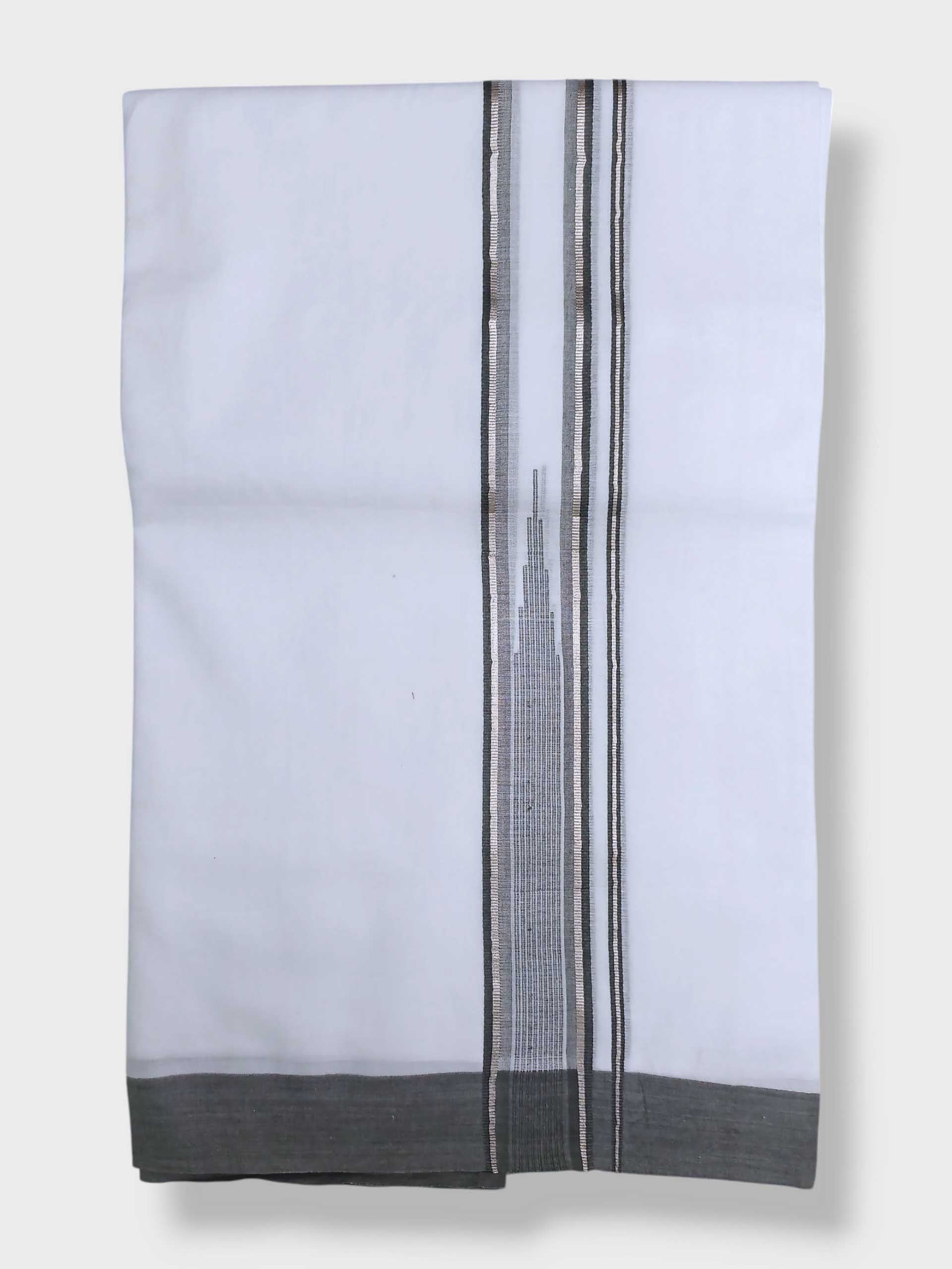 Pure White Cotton Men's Double Dhoti