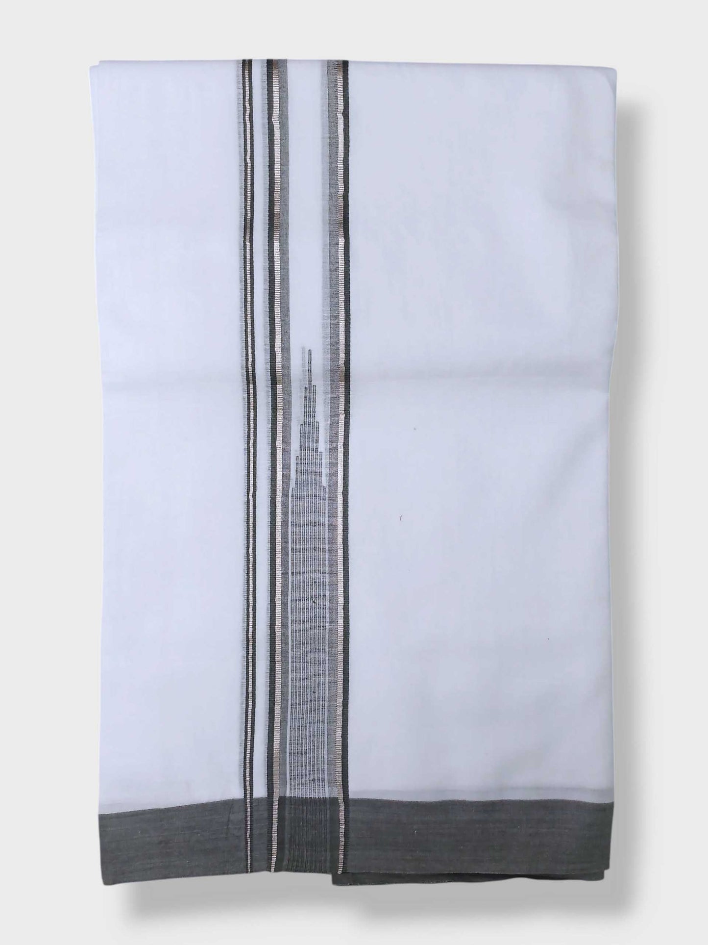 Pure White Cotton Men's Double Dhoti