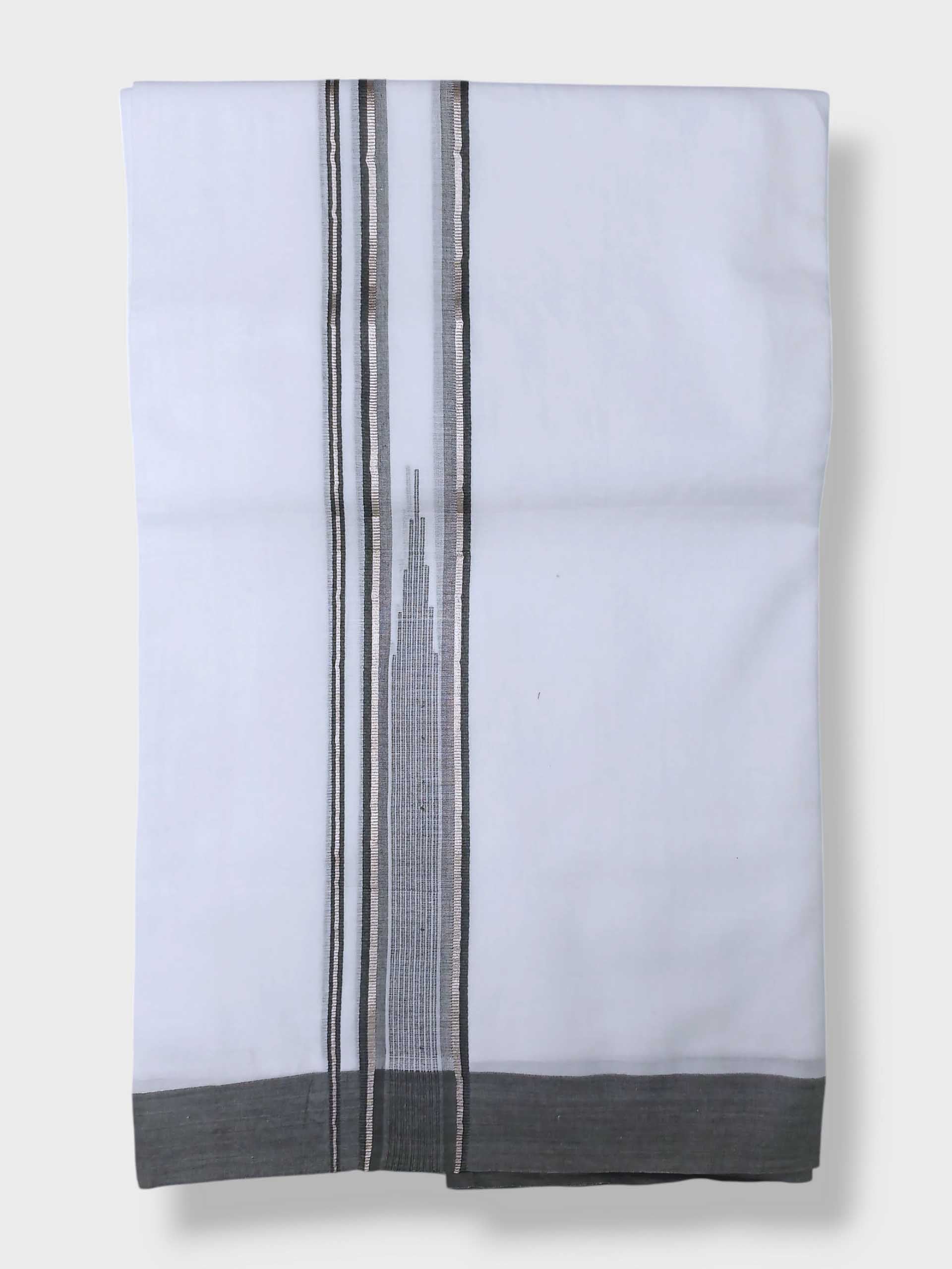 Pure White Cotton Men's Double Dhoti