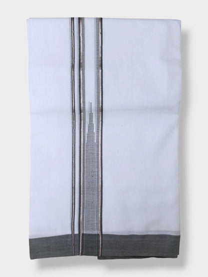 Pure White Cotton Men's Double Dhoti