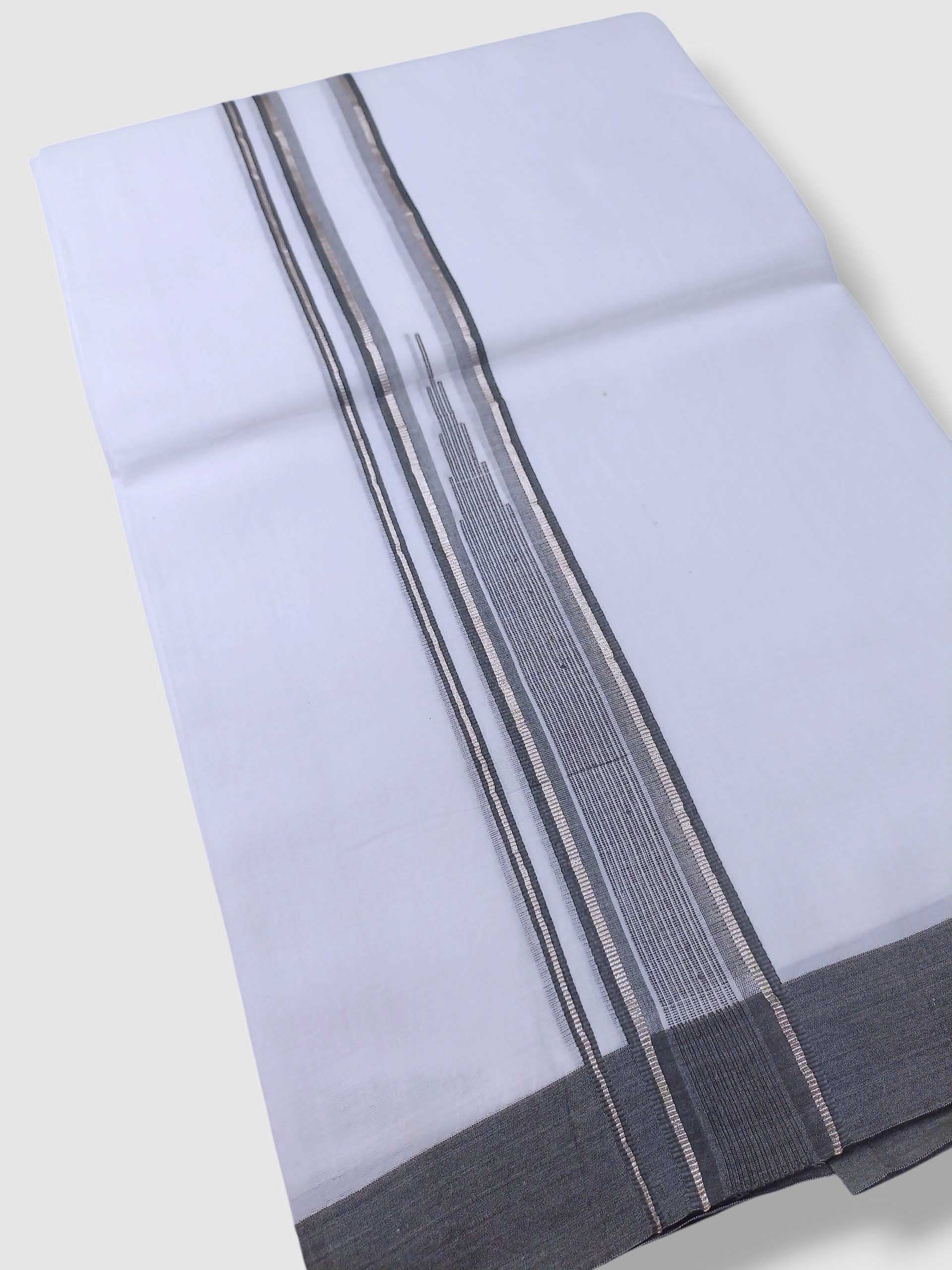 Pure White Cotton Men's Double Dhoti