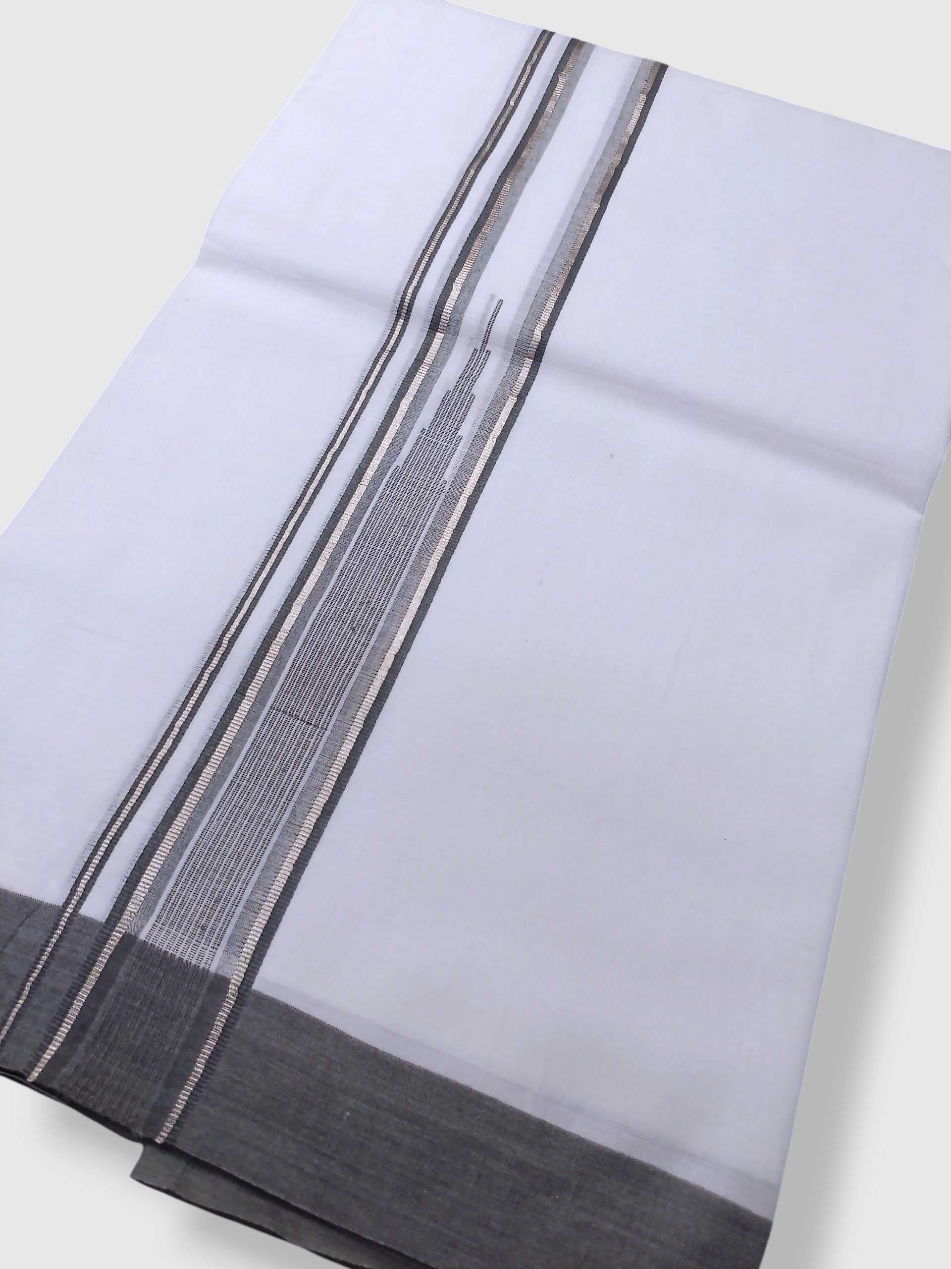 Pure White Cotton Men's Double Dhoti