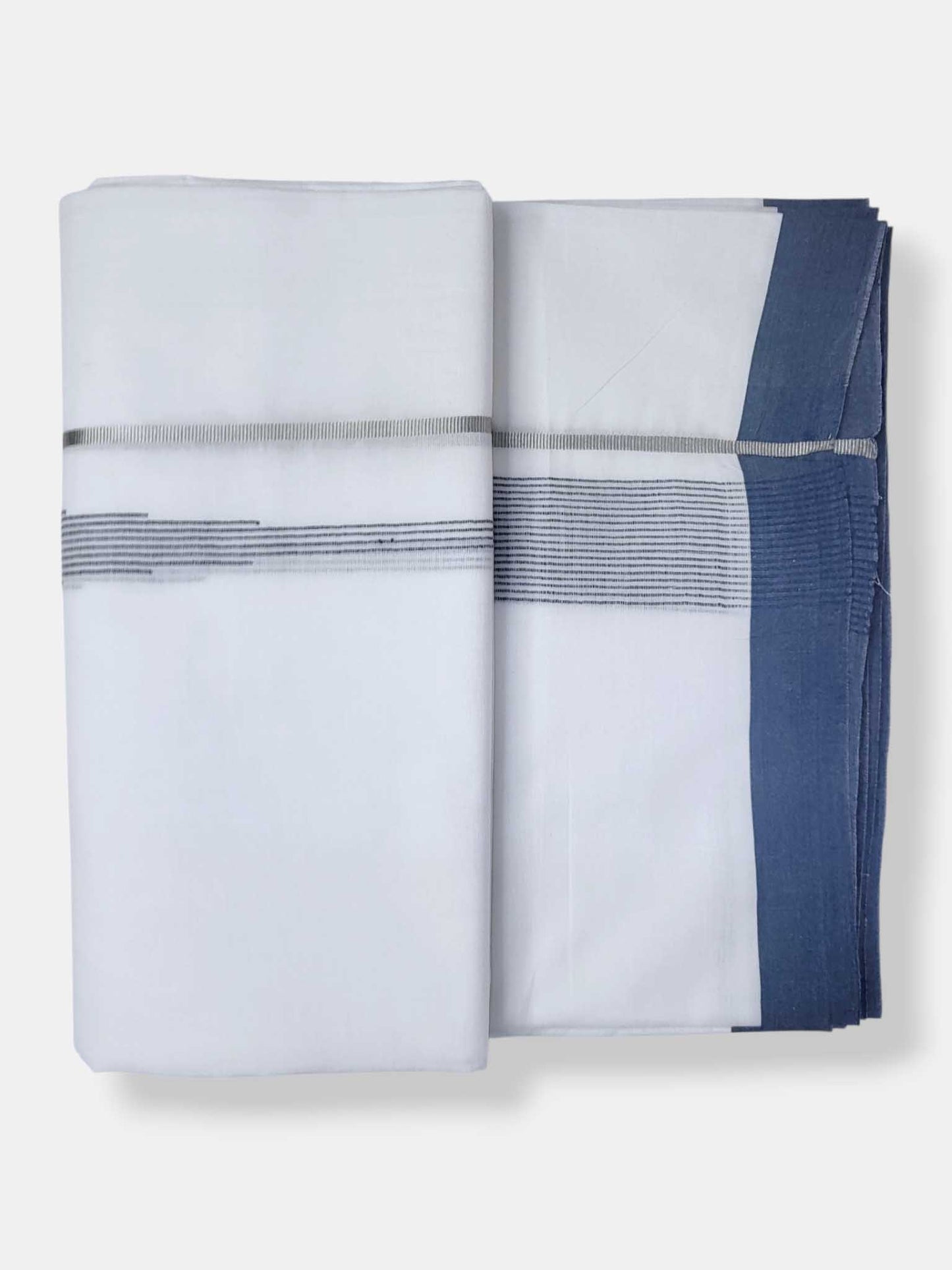 Pure White Cotton Men's Double Dhoti