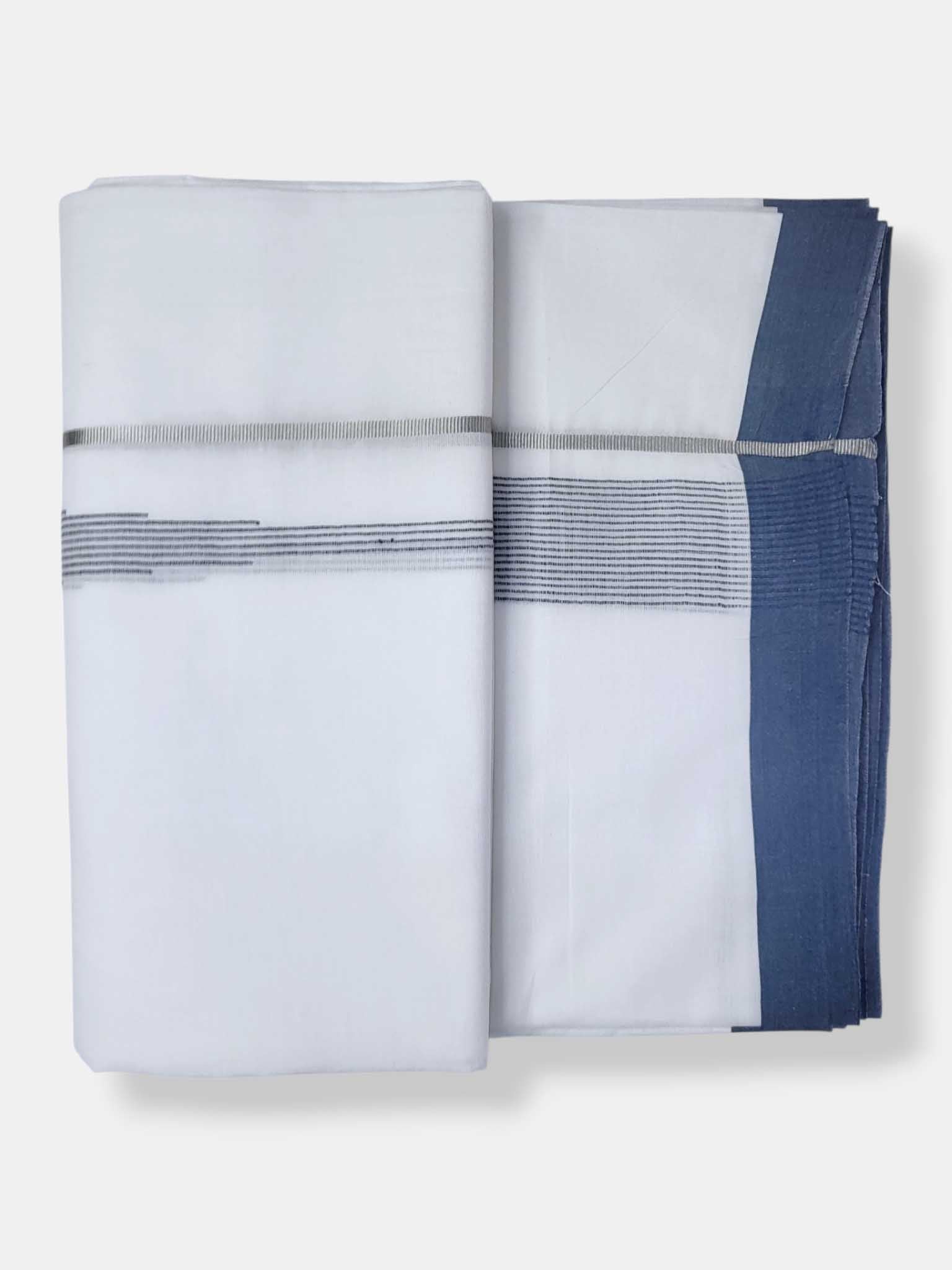 Pure White Cotton Men's Double Dhoti