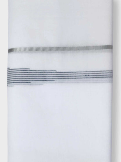 Pure White Cotton Men's Double Dhoti
