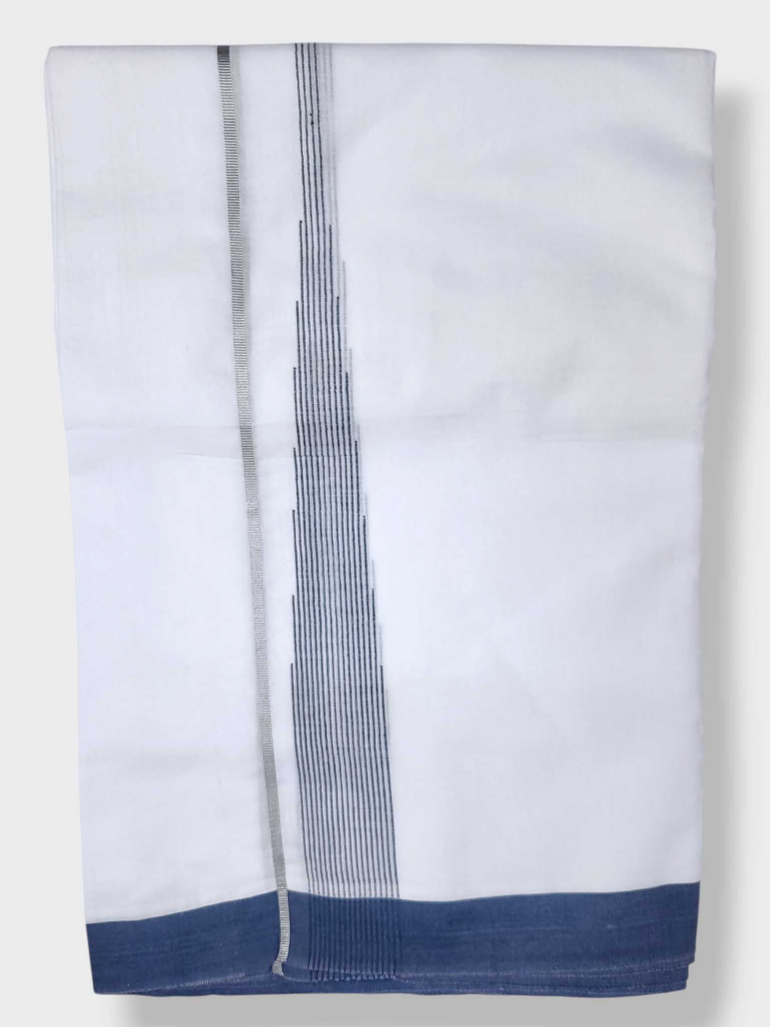 Pure White Cotton Men's Double Dhoti