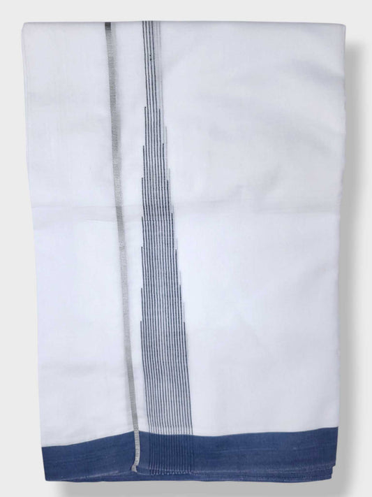 Pure White Cotton Men's Double Dhoti