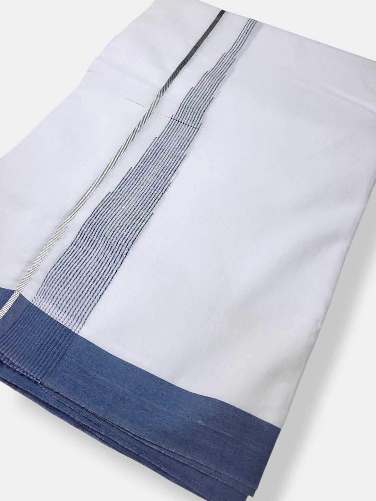 Pure White Cotton Men's Double Dhoti