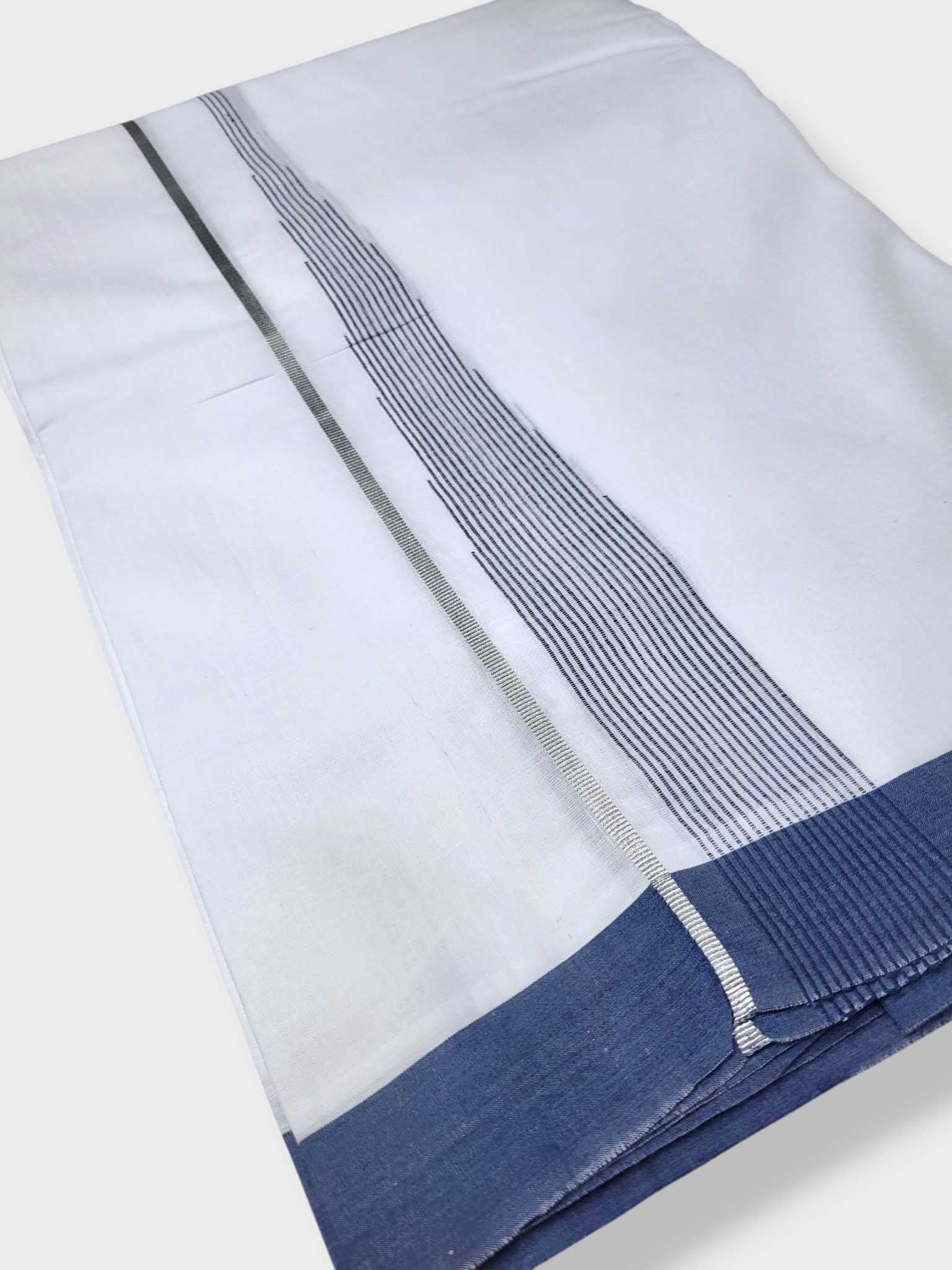 Pure White Cotton Men's Double Dhoti
