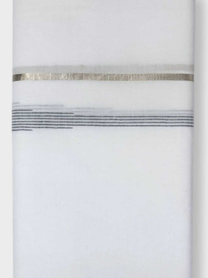Pure White Cotton Men's Double Dhoti