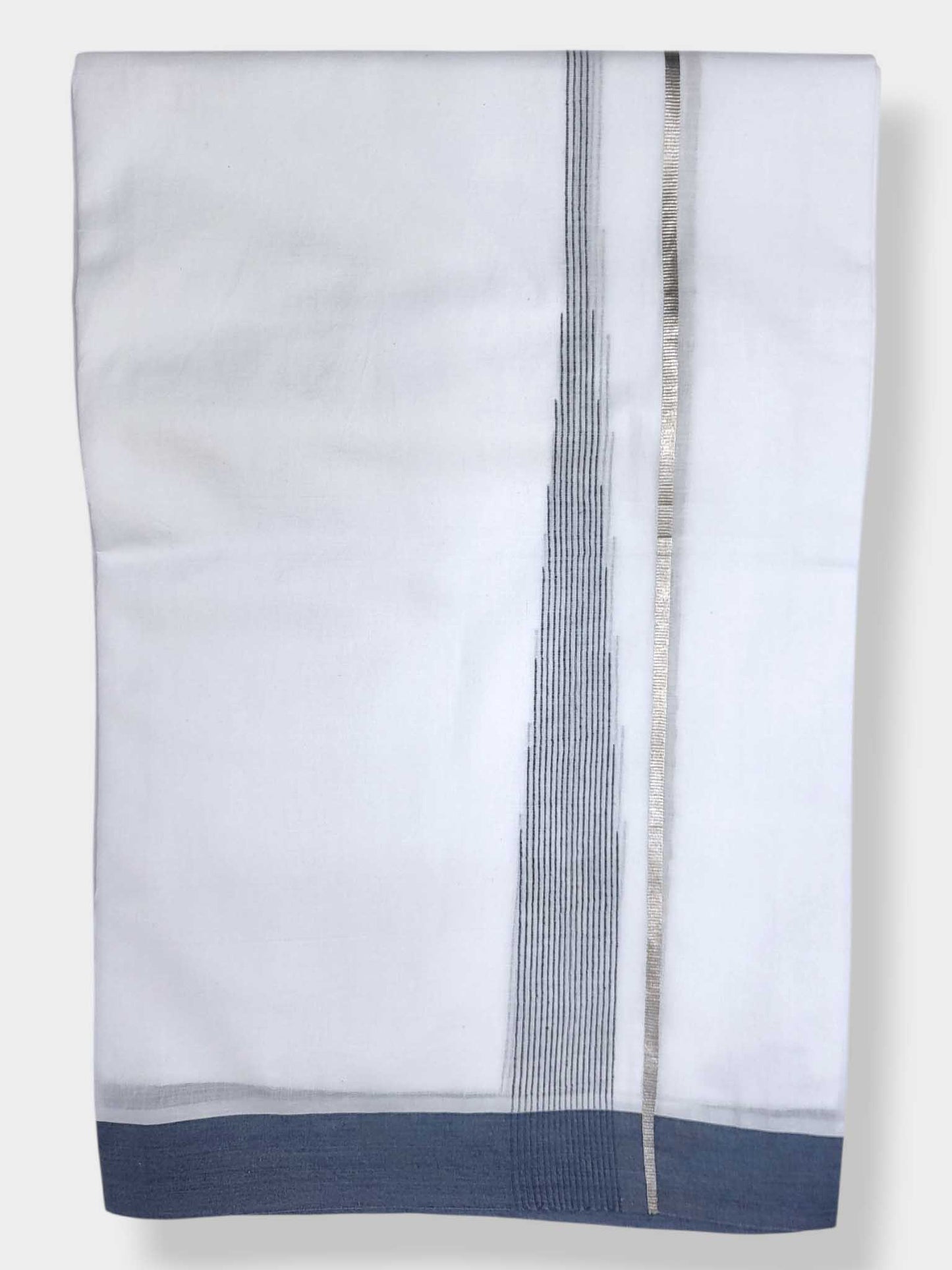 Pure White Cotton Men's Double Dhoti