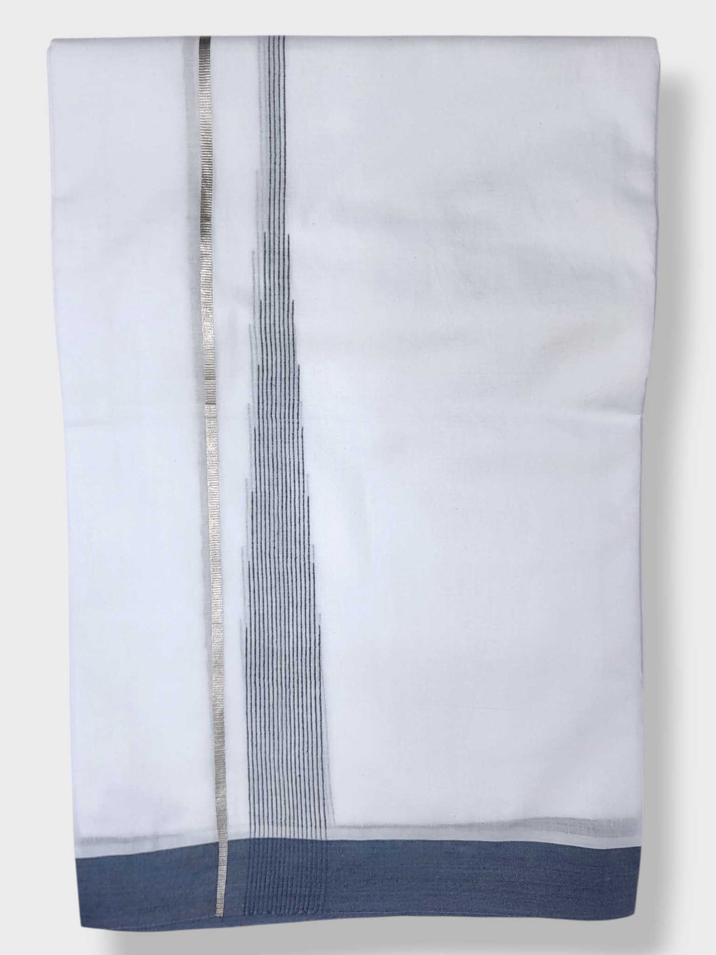 Pure White Cotton Men's Double Dhoti