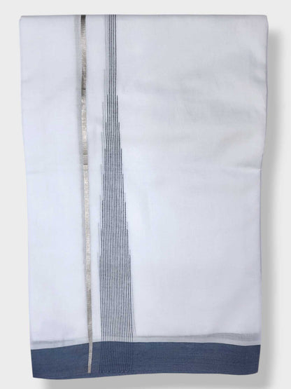 Pure White Cotton Men's Double Dhoti