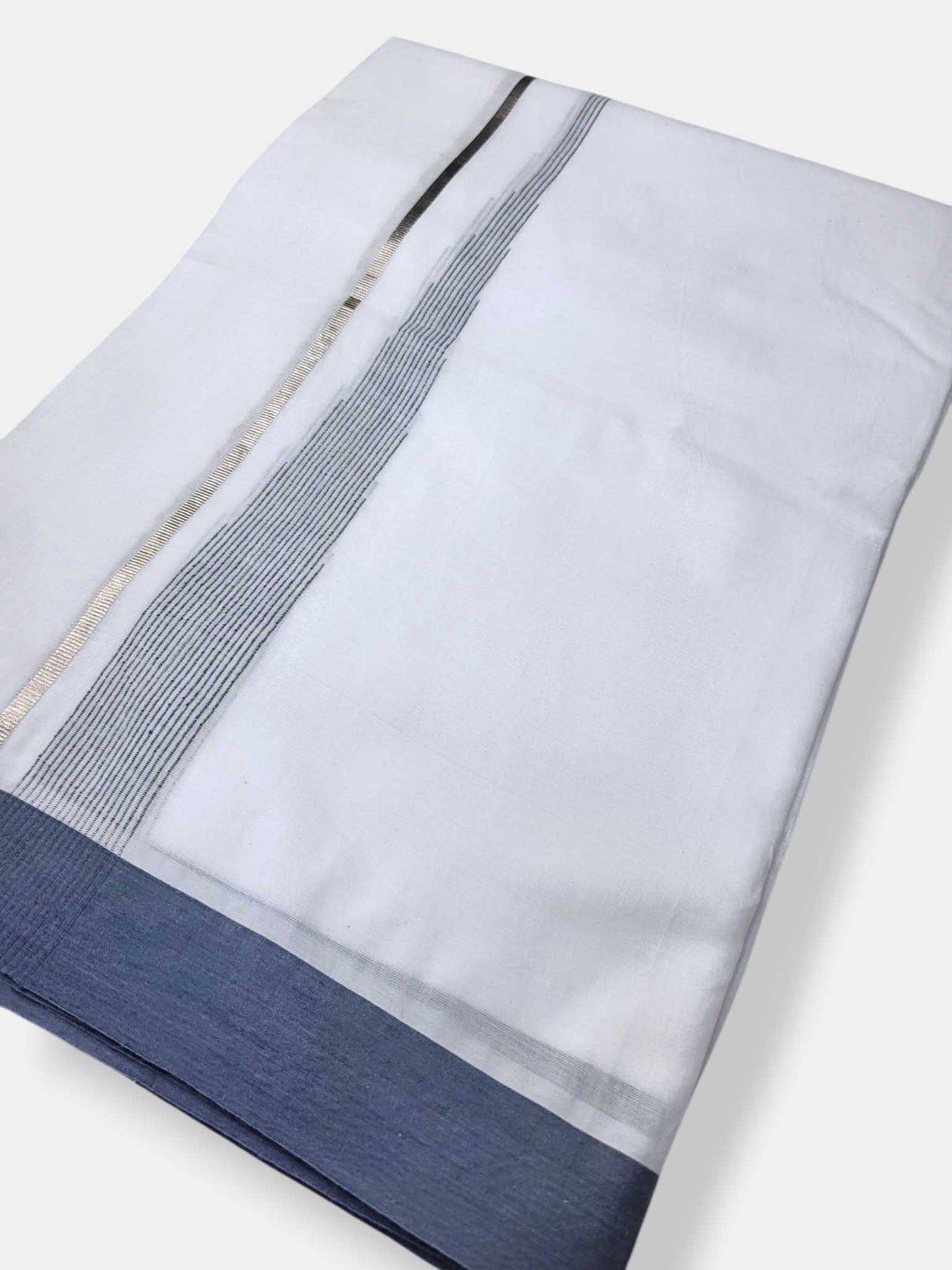Pure White Cotton Men's Double Dhoti