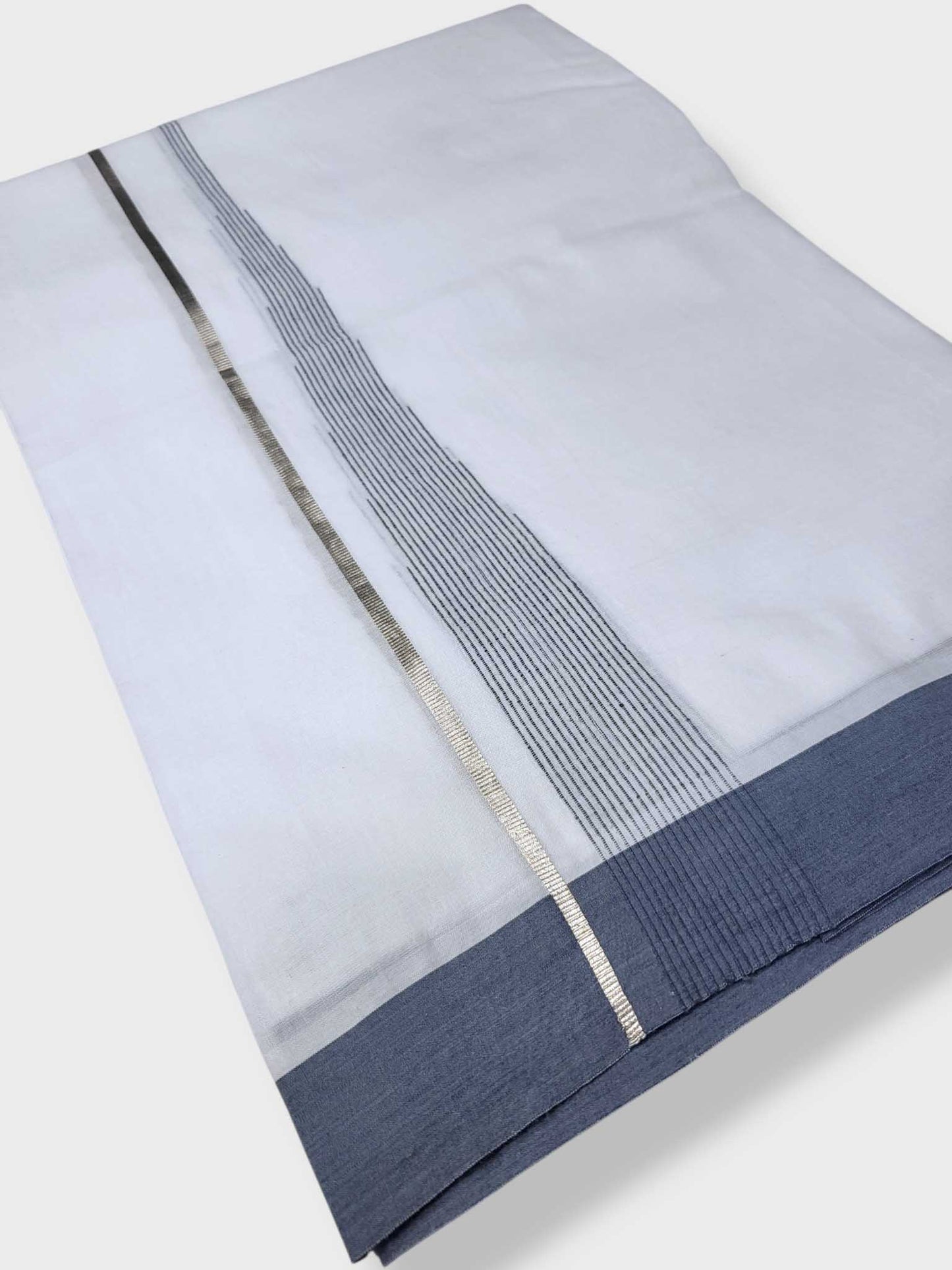Pure White Cotton Men's Double Dhoti