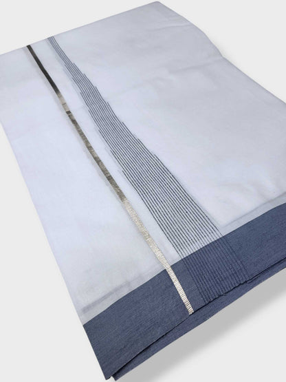 Pure White Cotton Men's Double Dhoti