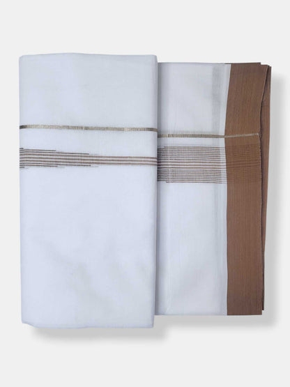 Pure White Cotton Men's Double Dhoti
