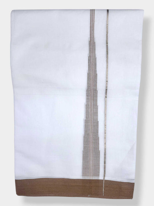 Pure White Cotton Men's Double Dhoti
