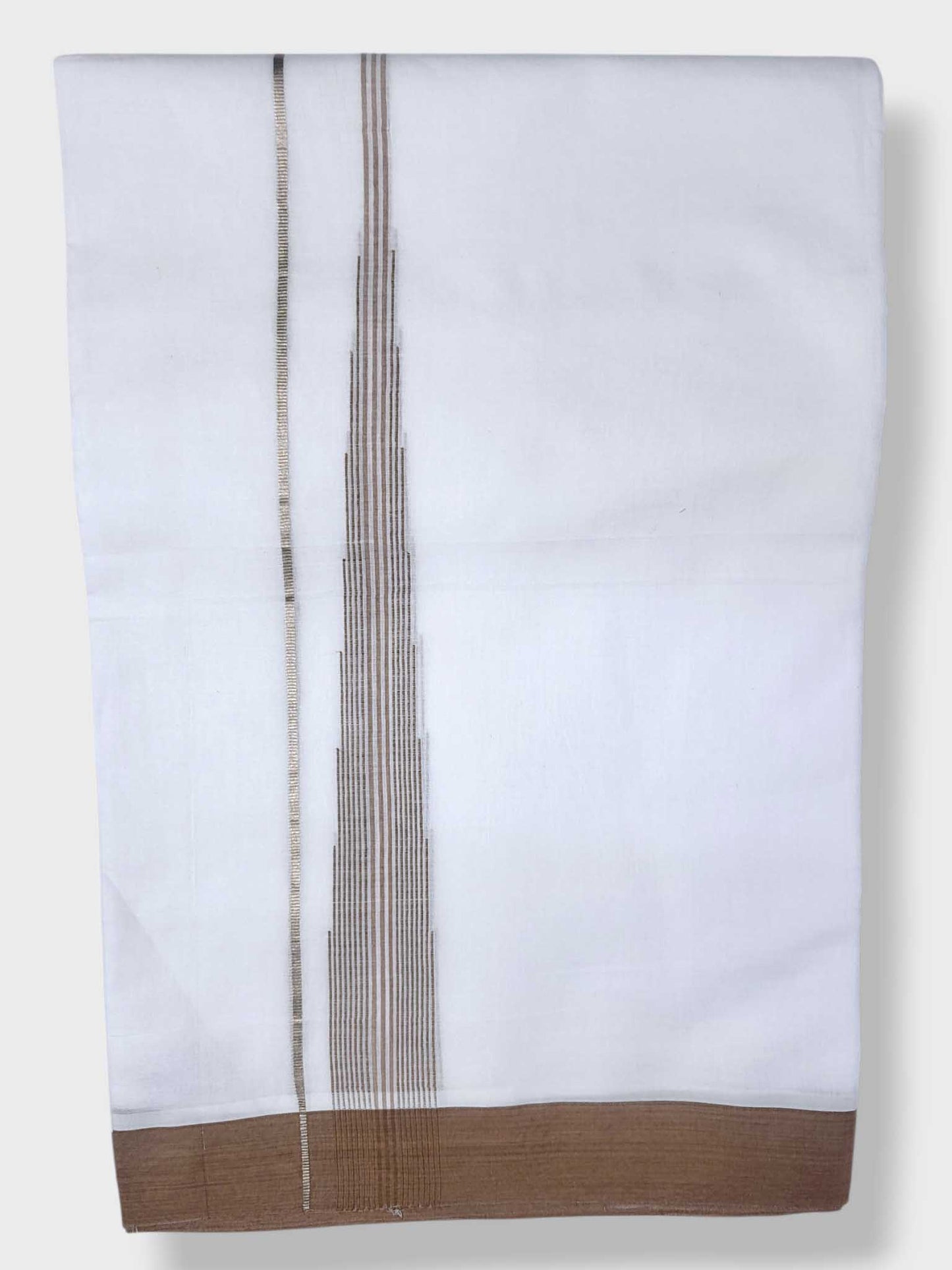 Pure White Cotton Men's Double Dhoti