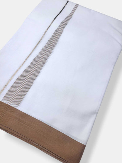 Pure White Cotton Men's Double Dhoti