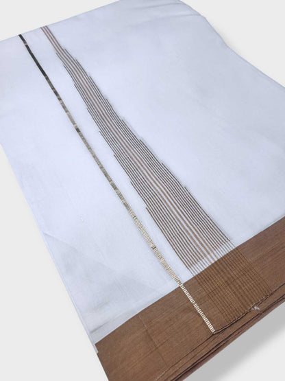 Pure White Cotton Men's Double Dhoti