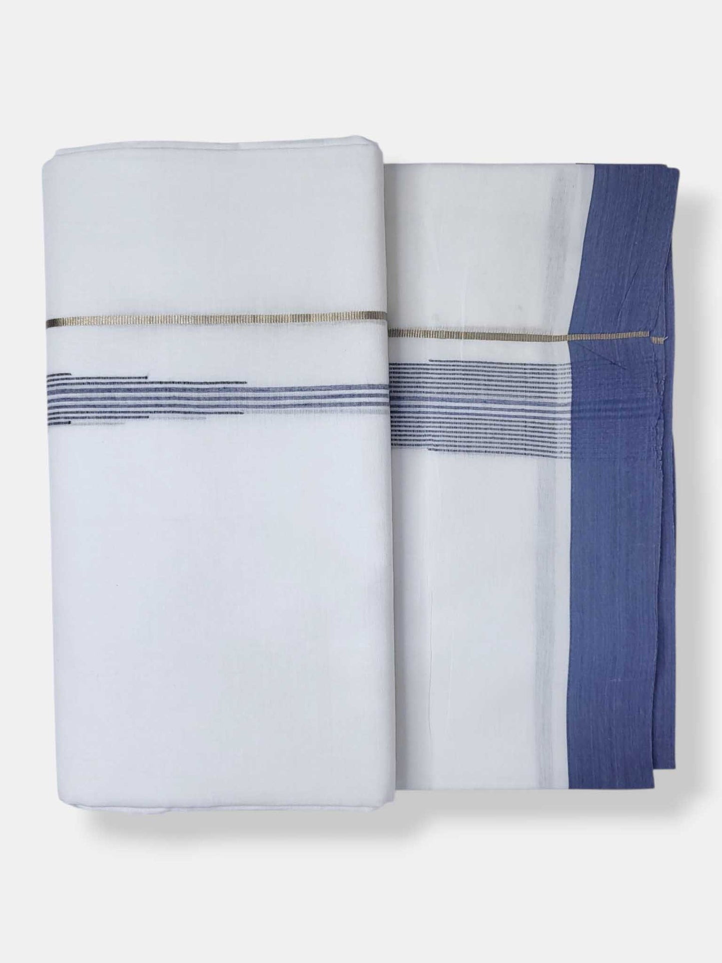 Pure White Cotton Men's Double Dhoti