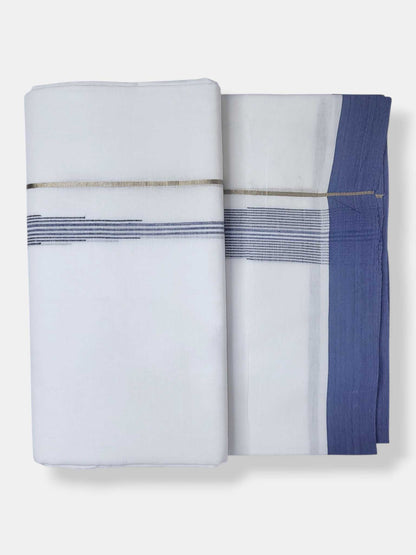 Pure White Cotton Men's Double Dhoti