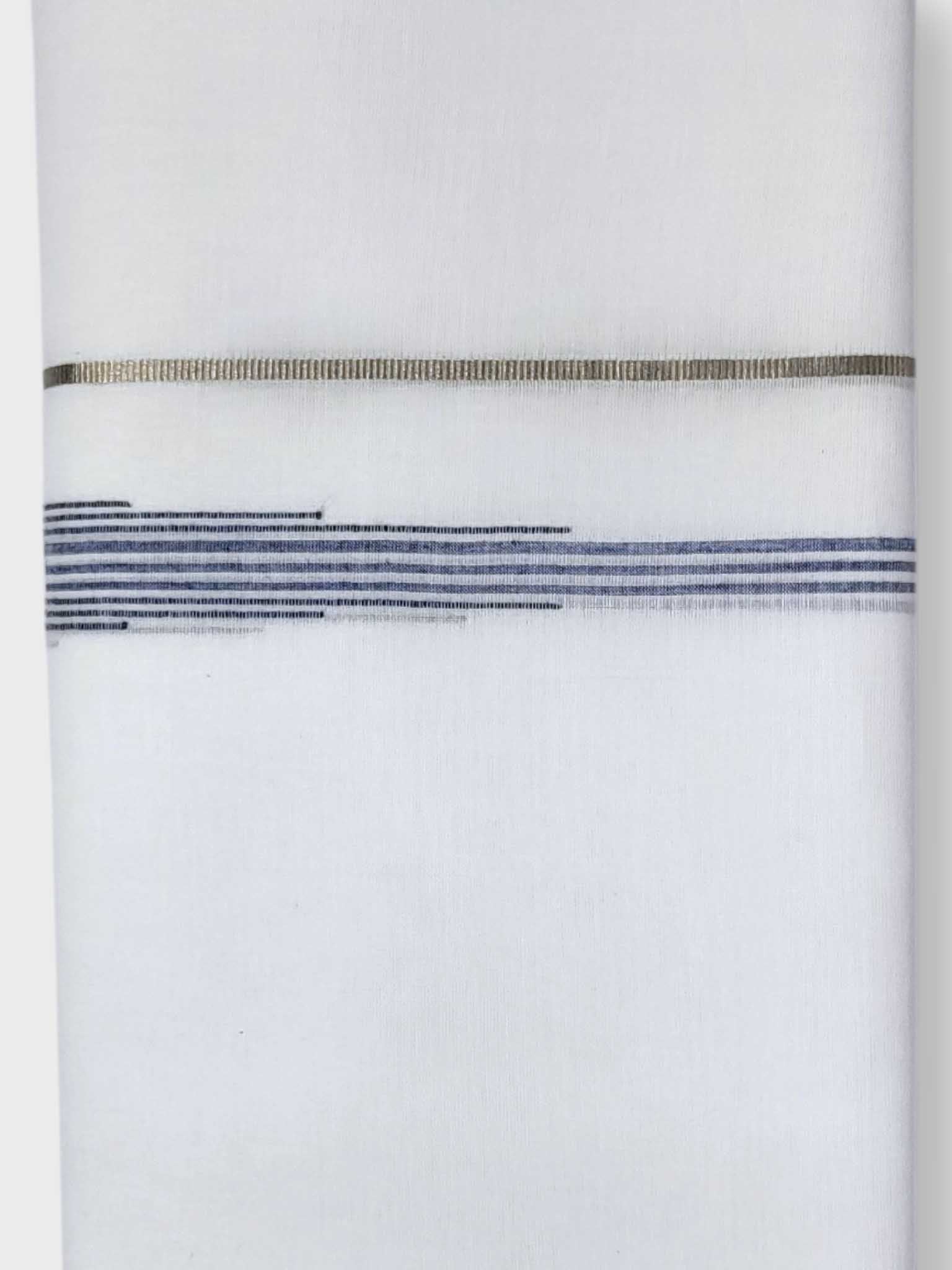 Pure White Cotton Men's Double Dhoti