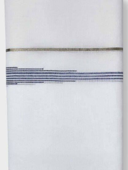 Pure White Cotton Men's Double Dhoti