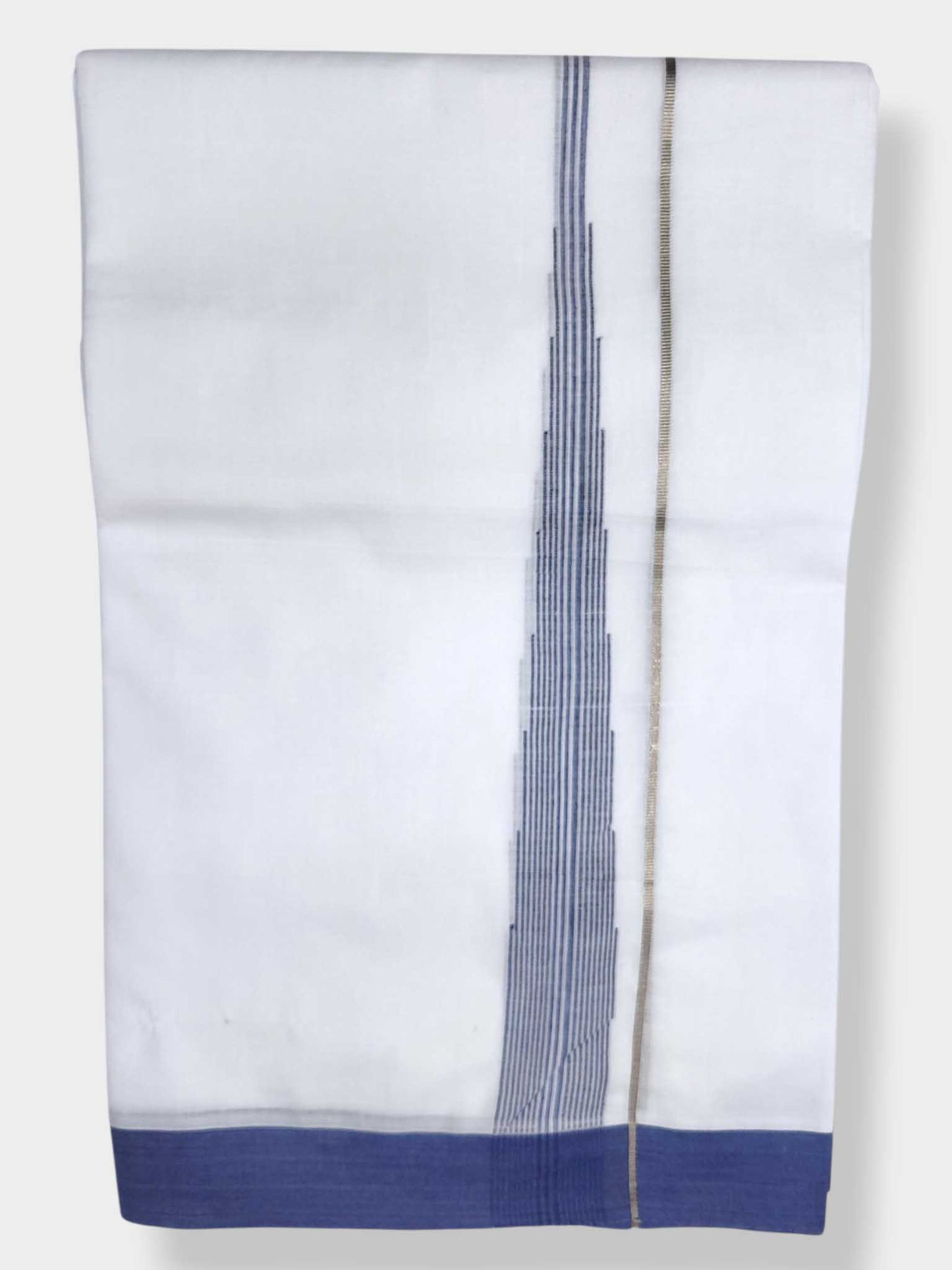 Pure White Cotton Men's Double Dhoti