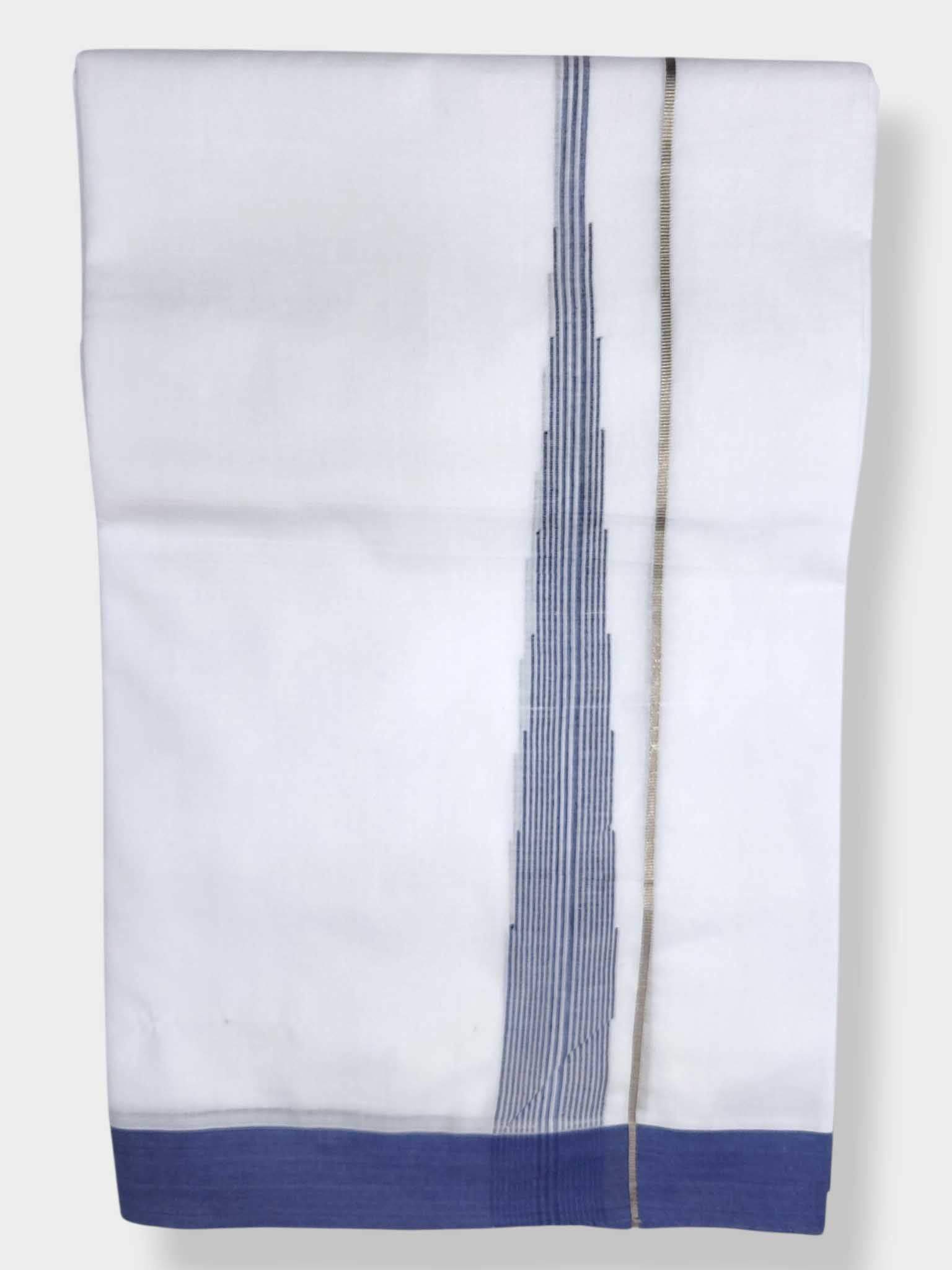 Pure White Cotton Men's Double Dhoti