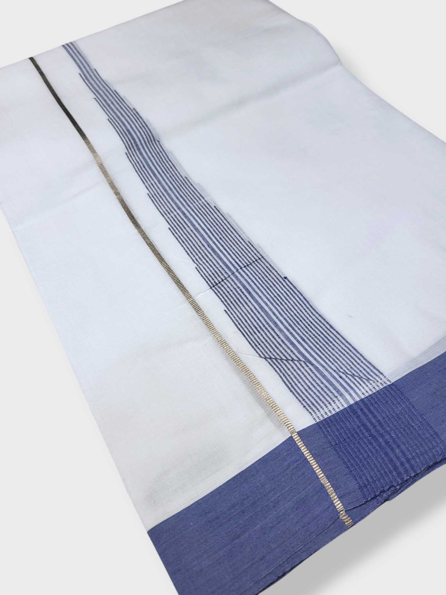 Pure White Cotton Men's Double Dhoti