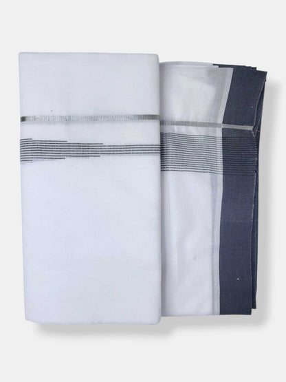 Pure White Cotton Men's Double Dhoti