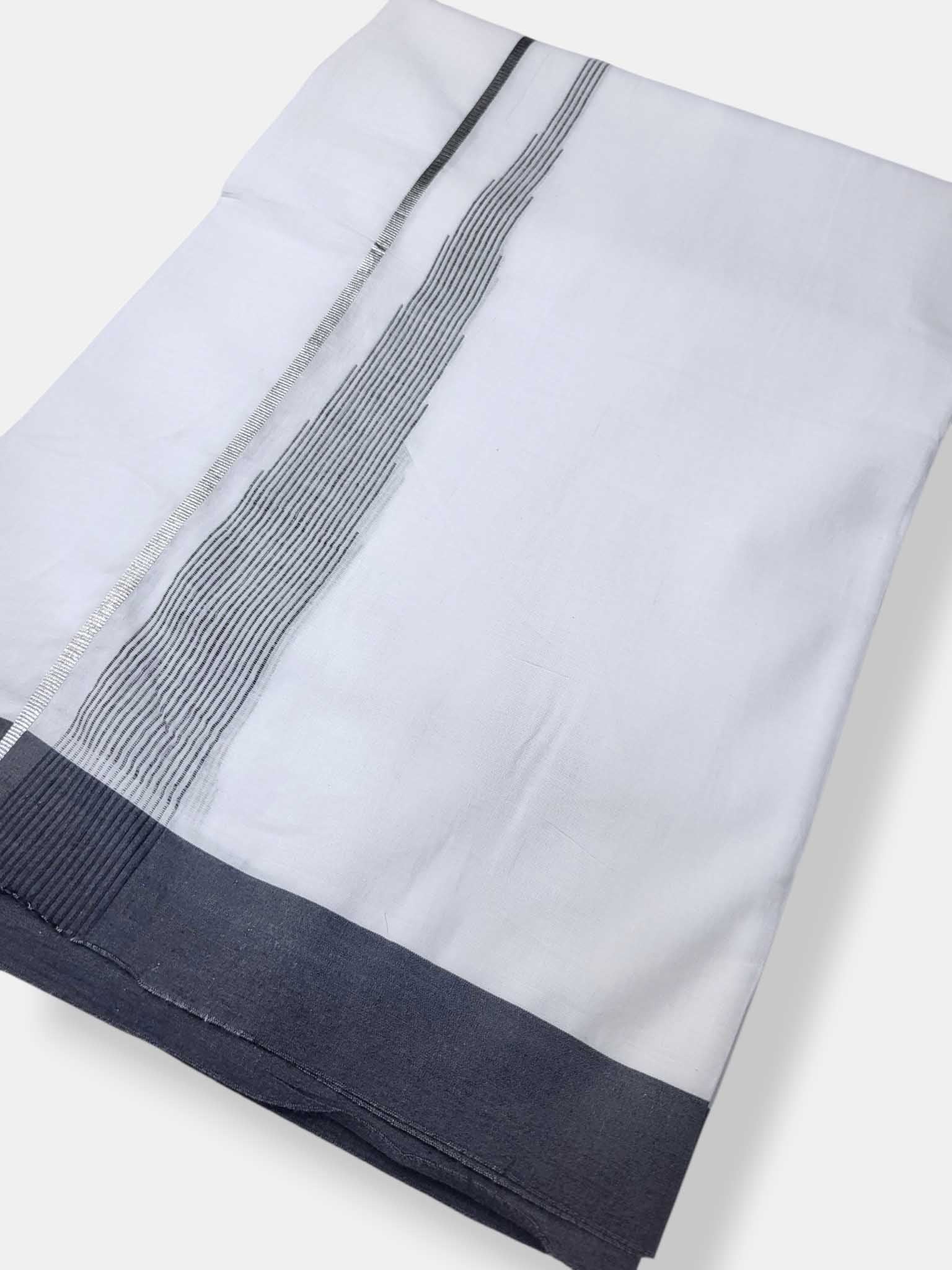 Pure White Cotton Men's Double Dhoti