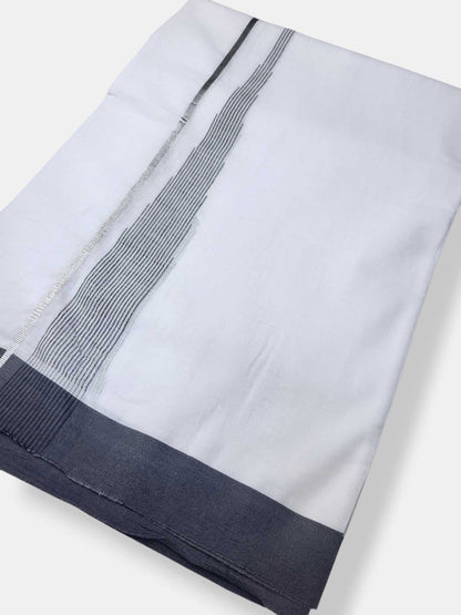 Pure White Cotton Men's Double Dhoti