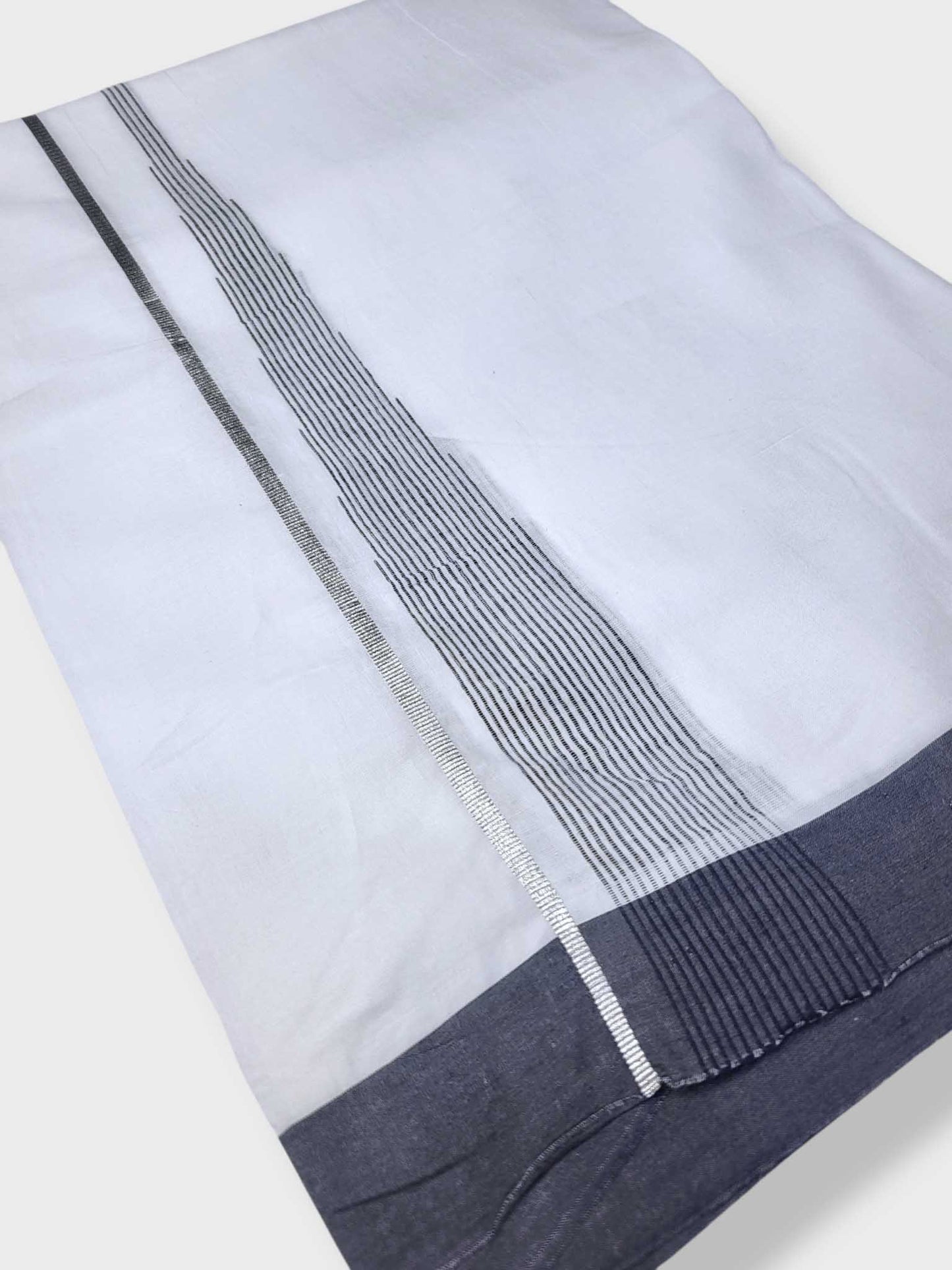 Pure White Cotton Men's Double Dhoti