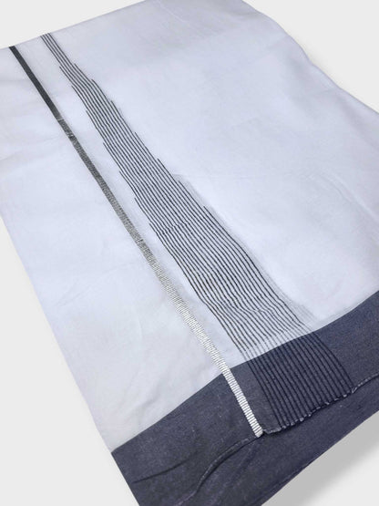 Pure White Cotton Men's Double Dhoti