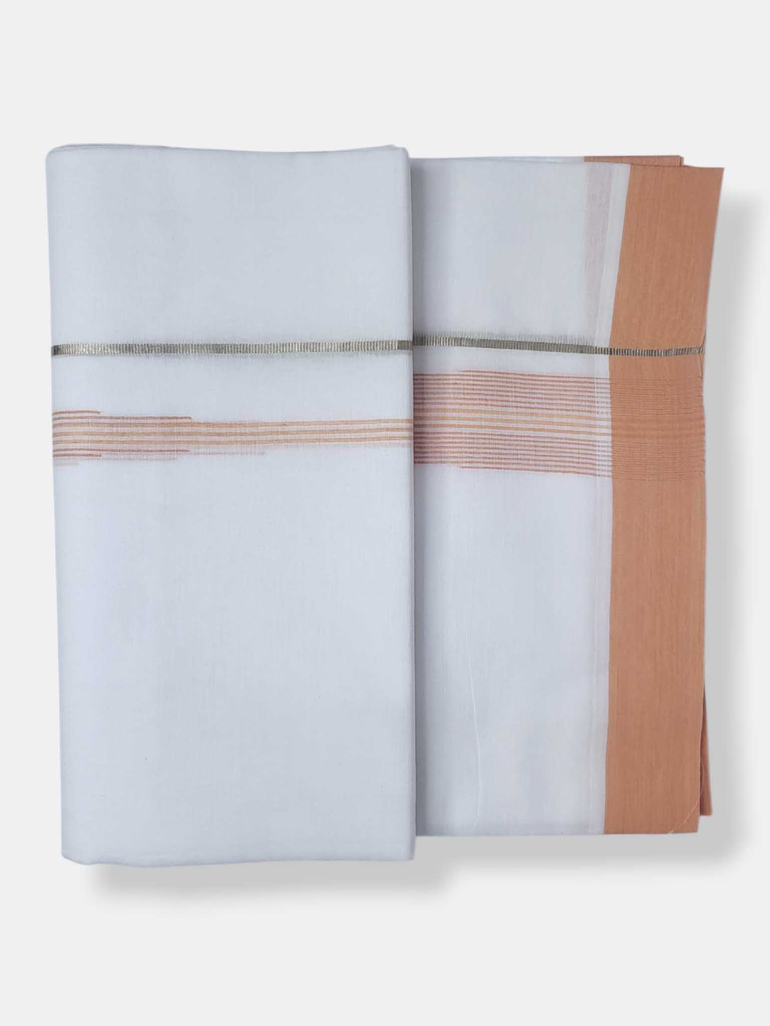 Pure White Cotton Men's Double Dhoti