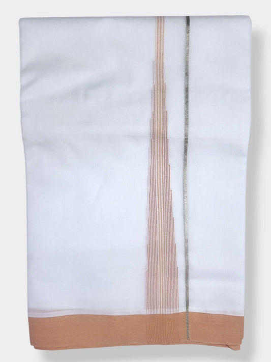 Pure White Cotton Men's Double Dhoti