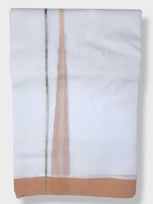 Pure White Cotton Men's Double Dhoti