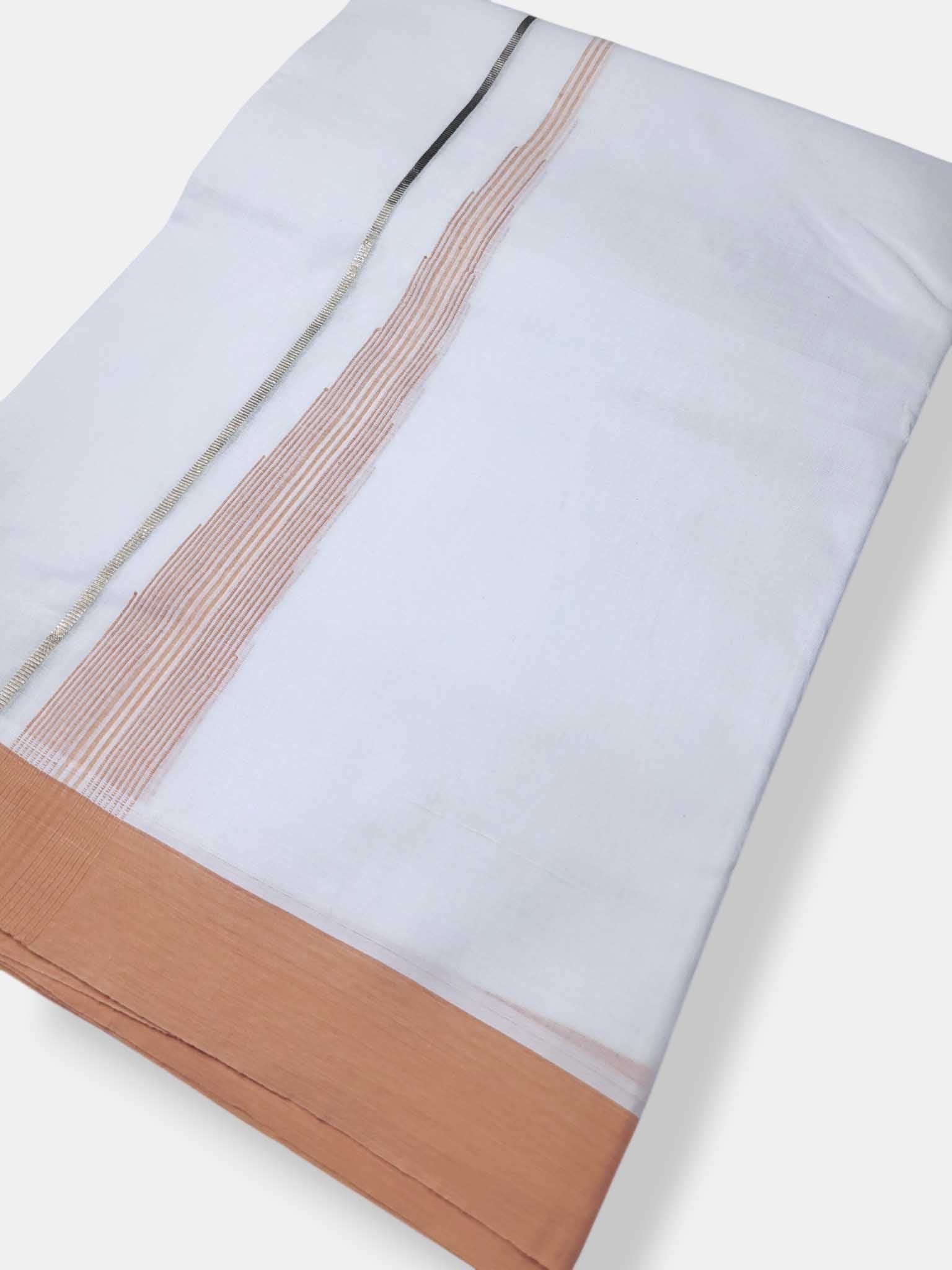 Pure White Cotton Men's Double Dhoti