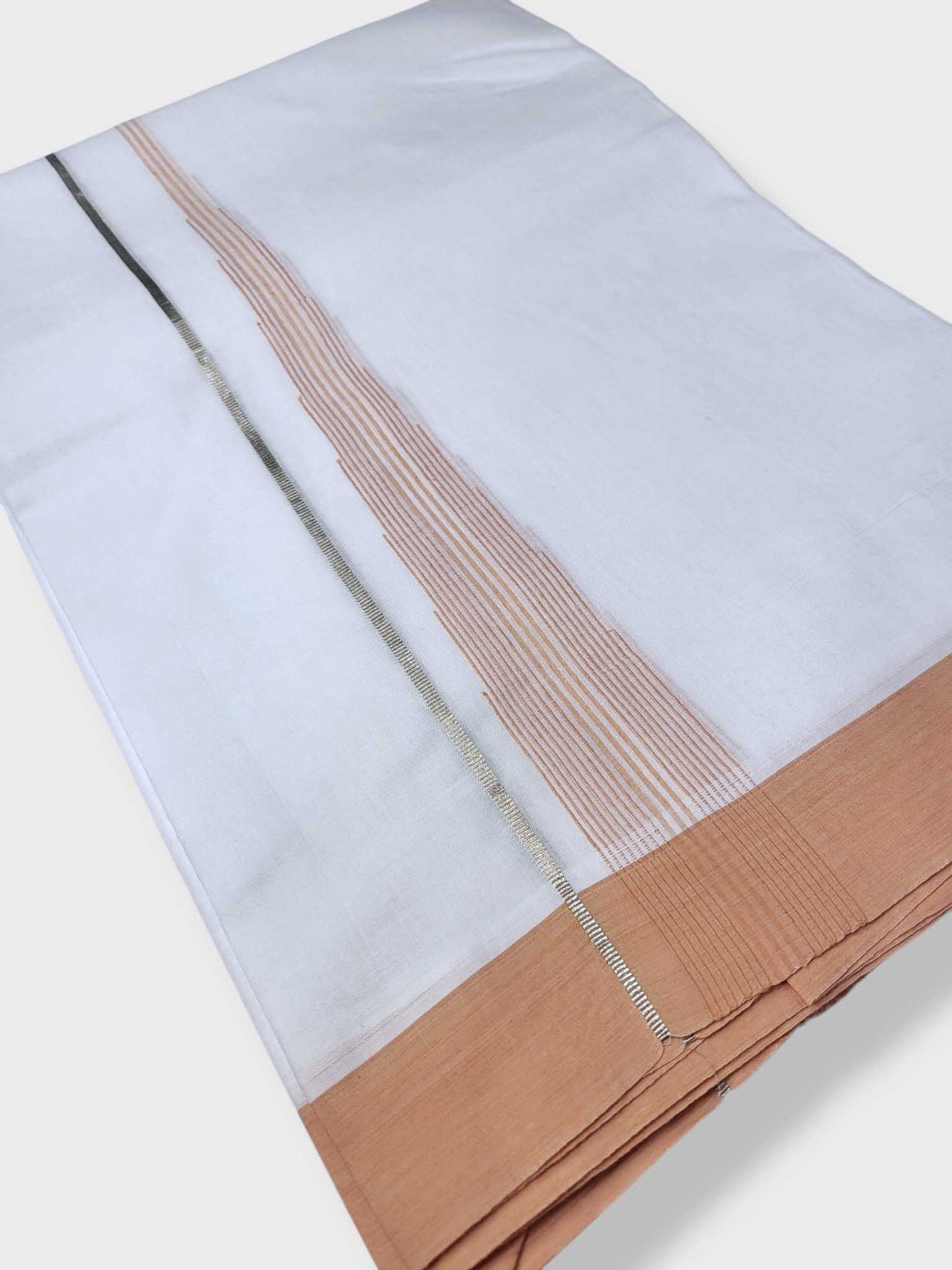 Pure White Cotton Men's Double Dhoti